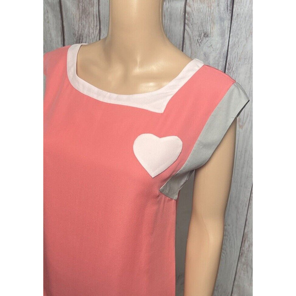 Cynthia Rowley Lightweight Summer Top Cap Sleeve Pink Heart Size 10 - Picture 2 of 7